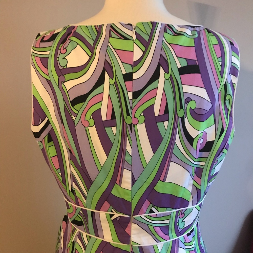 Tahari Unique Modern Geometric Patterned Dress - image 4